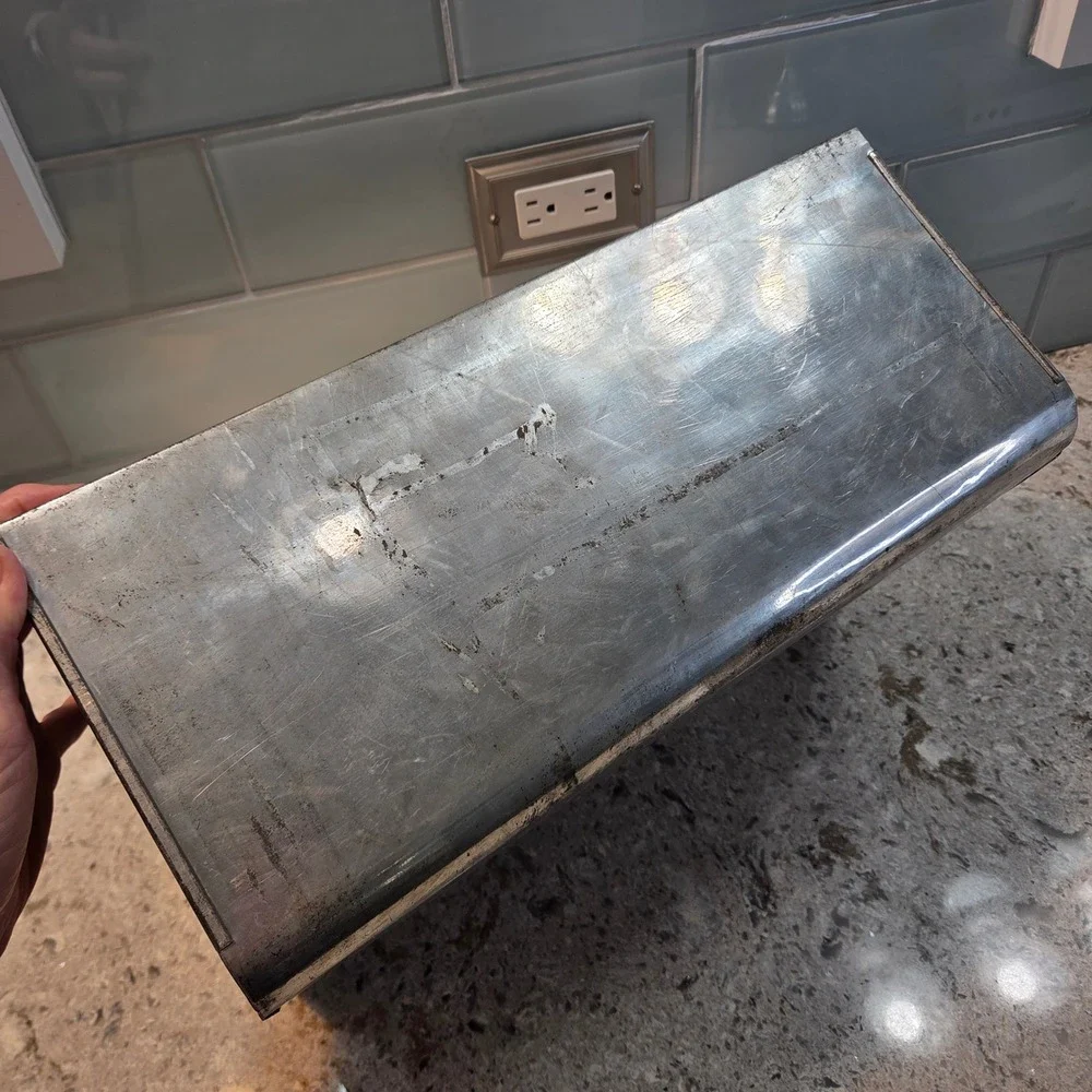 Vintage Galvanized Metal Bread Box Rustic Farmhouse Sliding Lid Kitchen Storage